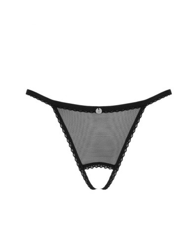 Obsessive Celia Noir crotchless thong - Сексуальные женские стринги, XL/2XL